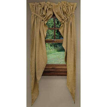 2/Set, Burlap Natural Prairie Curtains - The Fox Decor
